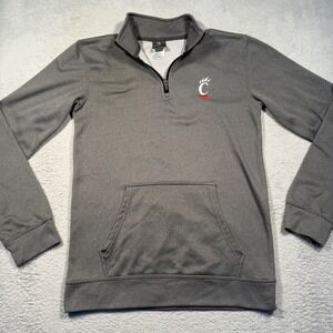 Knights Apparel Cincinnati Bearcats Quarter Zip Pullover Gray‎ Size S Mens UC